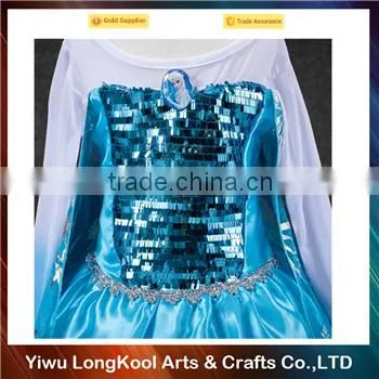 2016 New coming hot sale cosplay frozen elsa princess dress fancy girls dress