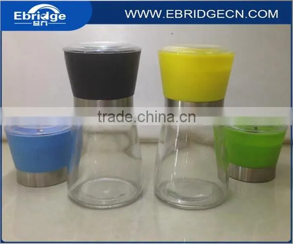 165ml glass spice bottle grinder pepper and salt grinder mill
