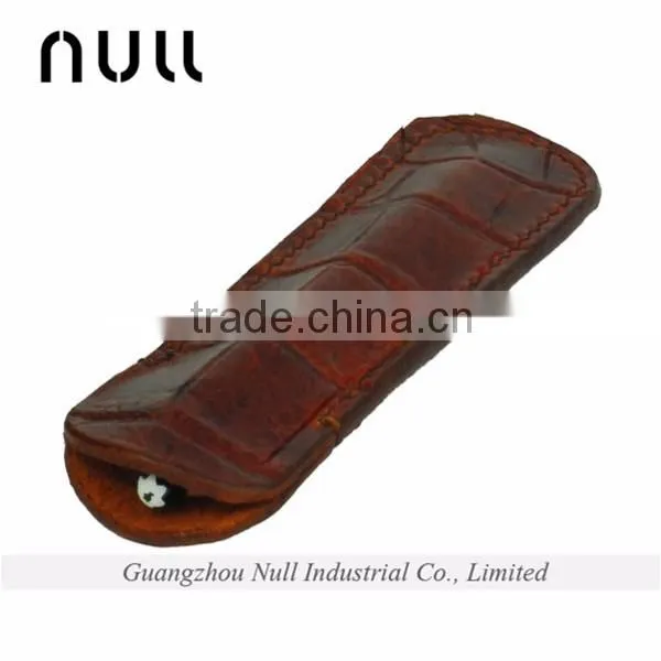 Genuine leather gifts items pocket hidden single pen holder