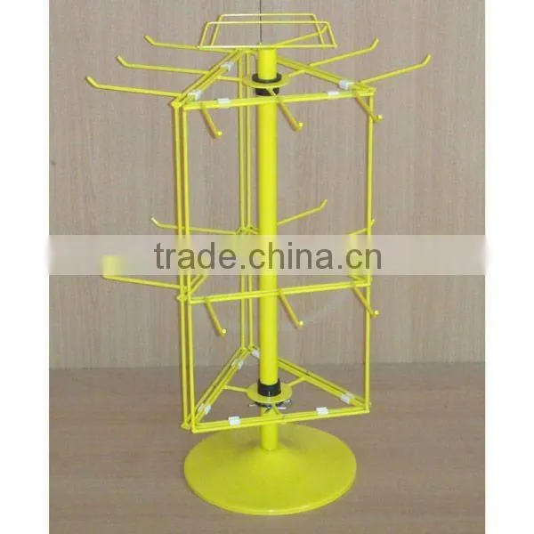 3 sides metal wire rotating counter stand with modern design