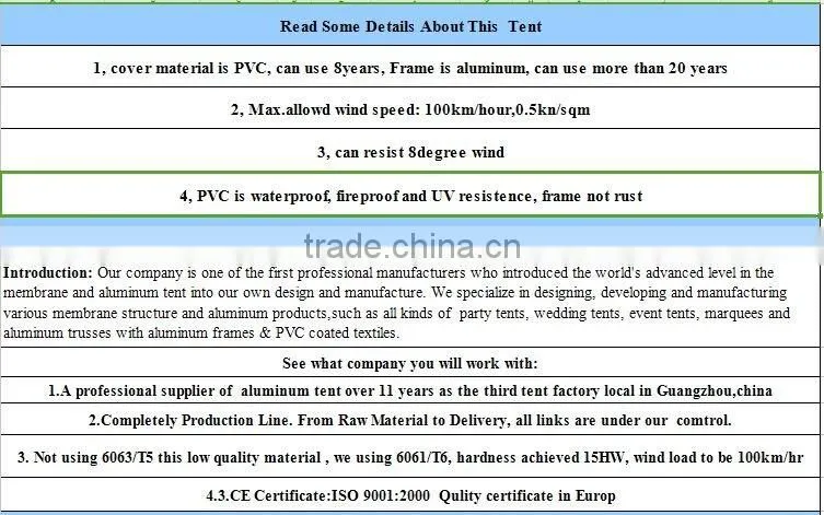 table for 500-1000people China wedding tent