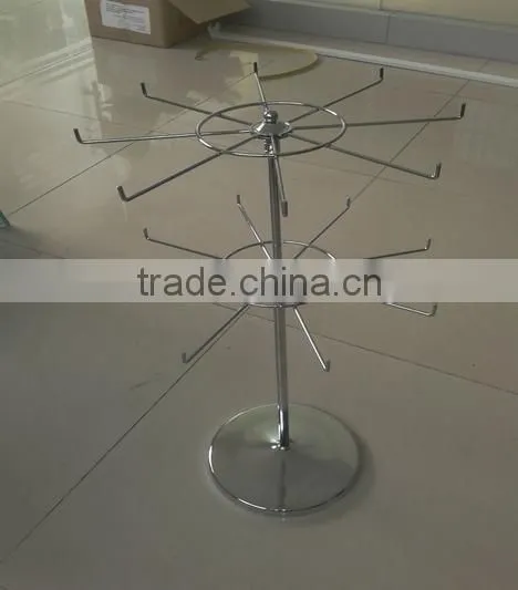 3 Tiers Rotating Display Wire Rack for Jewerly Store