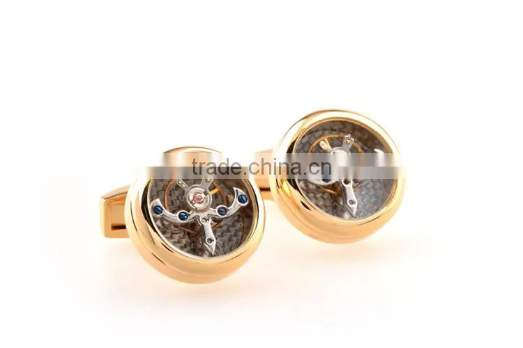 2014 New style fashion tourbillon watch movement cufflinks