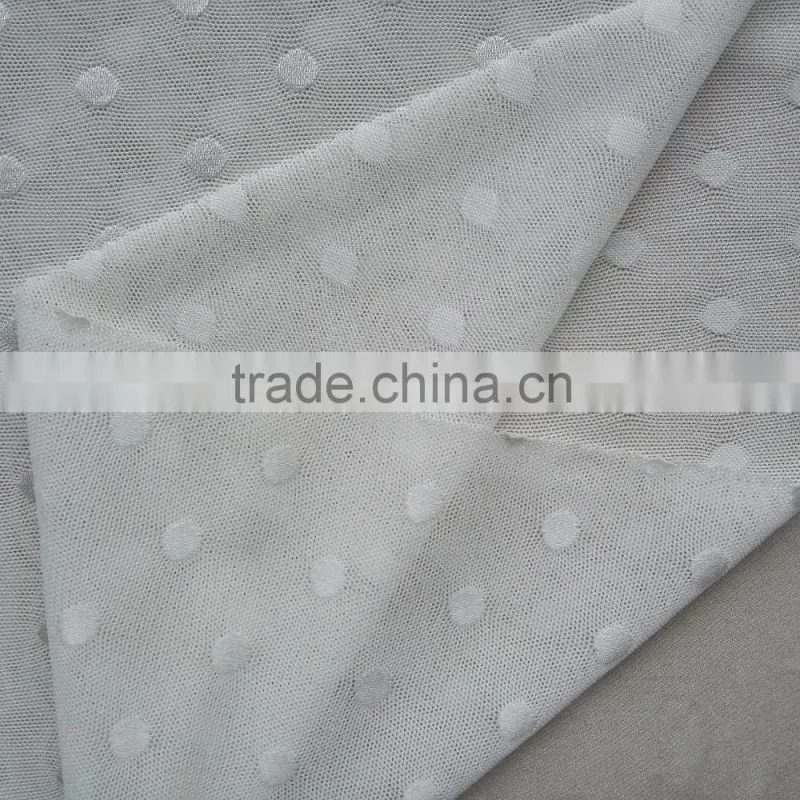 New design fabric nylon elastane 1cm diameter dots jacquard knit fabric for bras