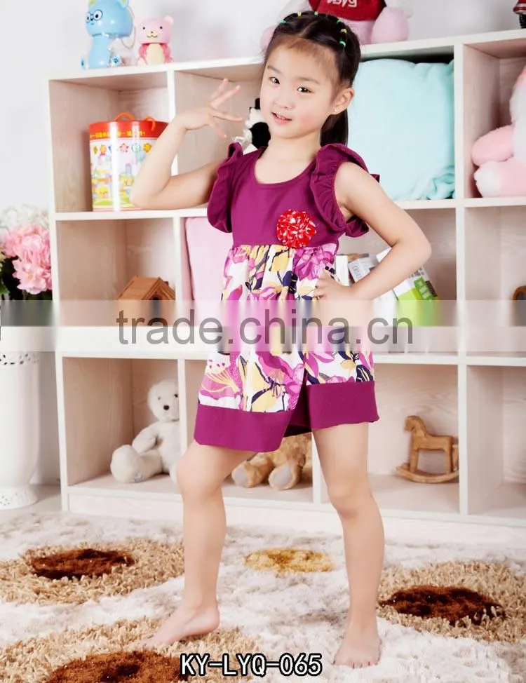 Latest Fashion Baby One Piece Cotton Frocks Designs Kids Summer Printed Girl Dress