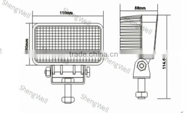 18W 9--32V Rectangle LED working light 3.5" IP67 factory directly Epistar led work light led clamp work light