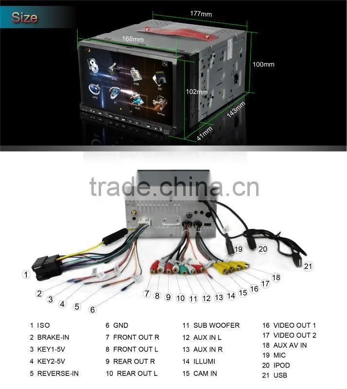 Direct Factory 7 inch 2 din in Car DVD Player