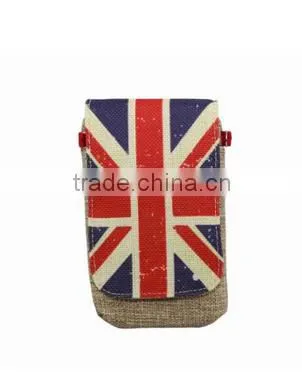 Sports Bag Cell Phone Case Wallet Zip Closure Purse with Carabiner