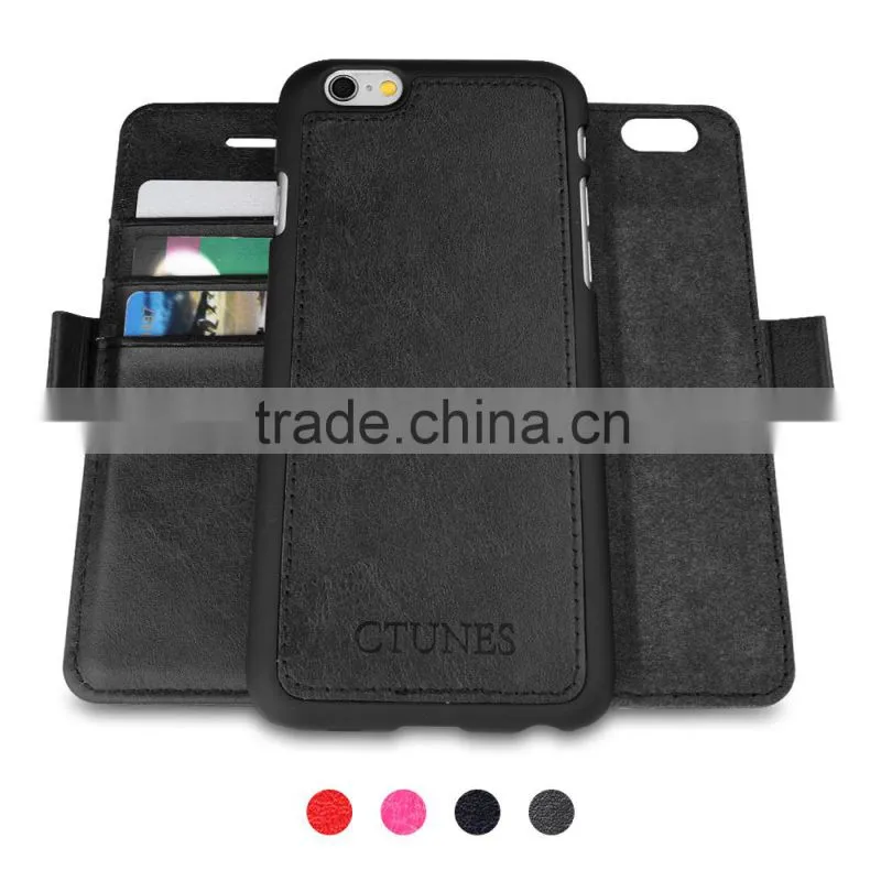 C&T Premium PU Leather Wallet Case Detachable Stand flip cover case for asus zenfone max