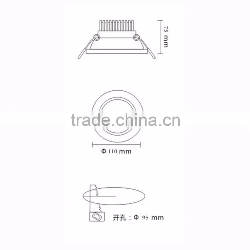 Driverless downlight/ceiling light 10w ip44 cob downlight led light ceiling led light