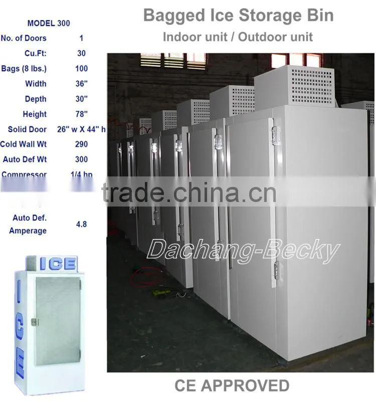 Model 300 bagged ice storage bin with single solid door