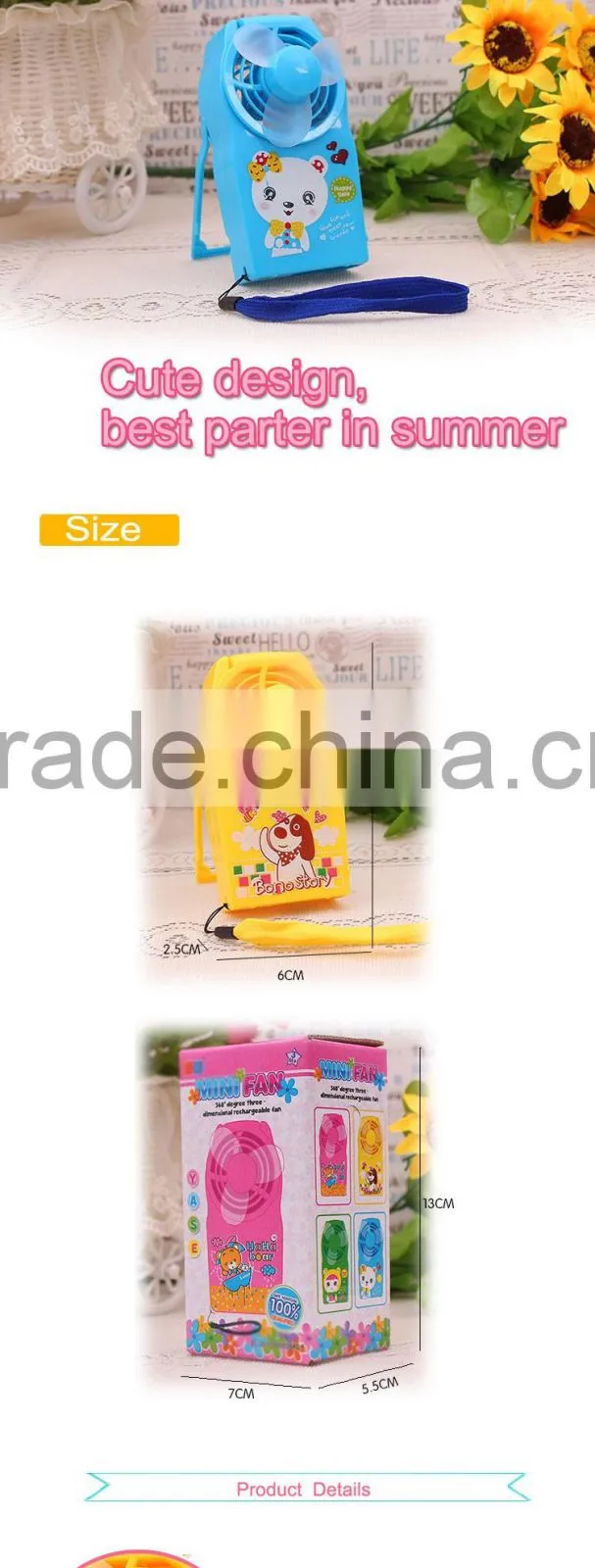 Promotional plastic rechargeable outdoor electric usb mini fan for sale