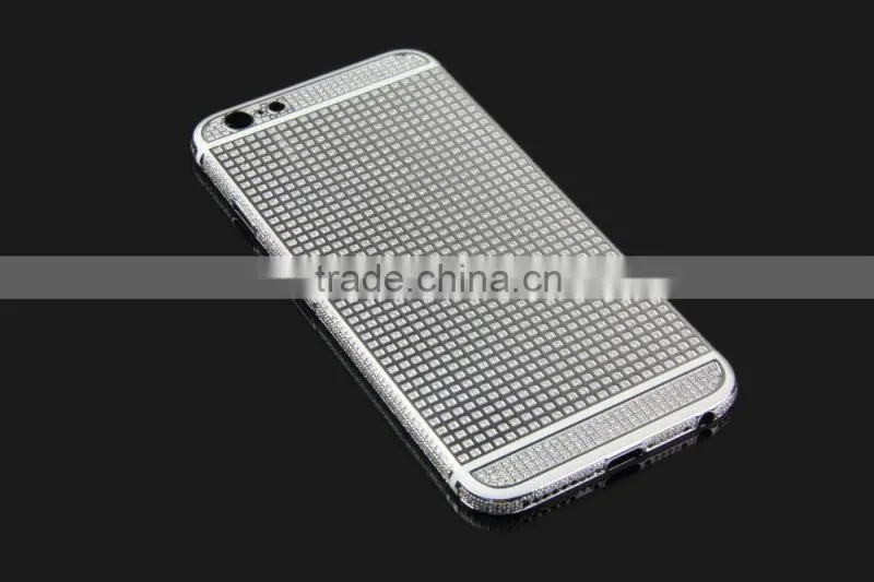 Silver electroplating for iPhone 6 24k gold plated crystal housing