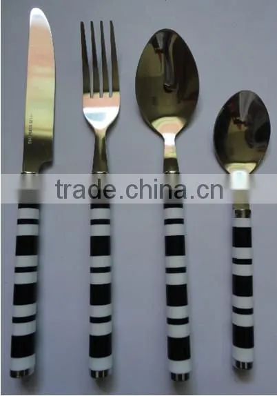 North American market plastic handle tableware set