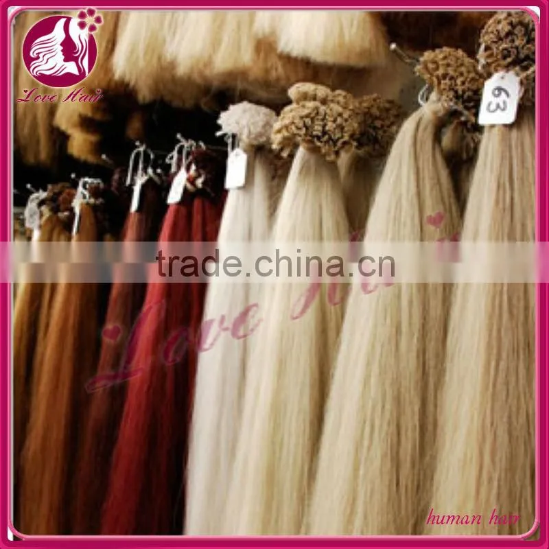 top quality I tip 100% unprocessed virgin Indian human hair extensions