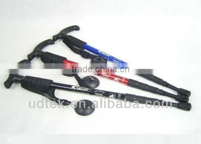 KABUDA T Stype Aluminum Alloy Trekking Pole Four shock absorbers crutches UDTEK01497