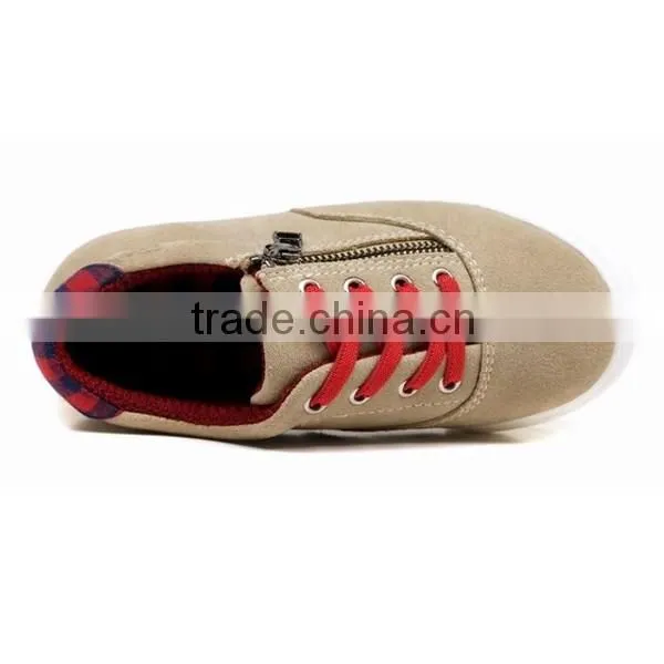 2016 Wholesale Boys Suede Sneakers with Side Zipper