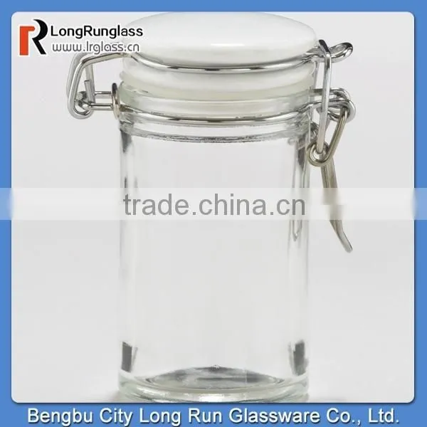 LongRun Glass Canisters with Red Clamp Lids Different Size Glass Jars with High Quality