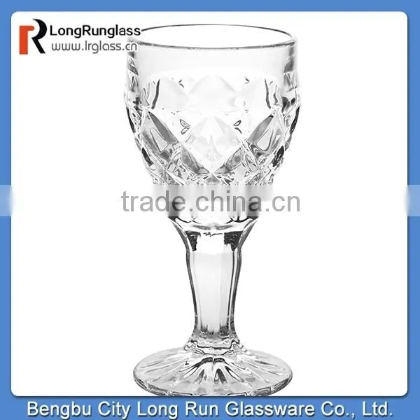 LongRun Wholesale Personalized Clear Glass Cup Old Fashioned Stemmed Red Wine Glassware
