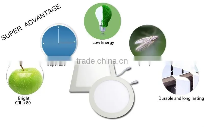 Hot sale Round Square ultra thin 3w 4w 6w 9w 12w 15w 18w 24w led panel light, 60x60 cm 36w 48w led panel light CE RoHS