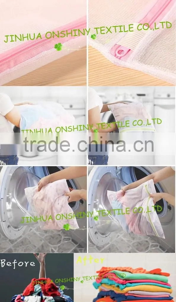 Promotional Drawstring Mesh Bag Zipper Mesh Laundry Bag
