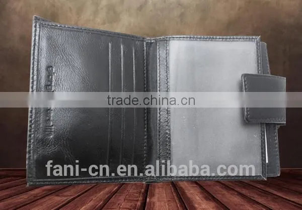 Fashional imperial genuine leather wallets for me with bifold and hinge design