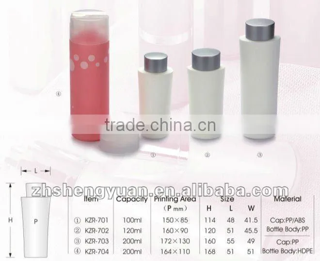 PE white color lotion plastic bottle wholesale