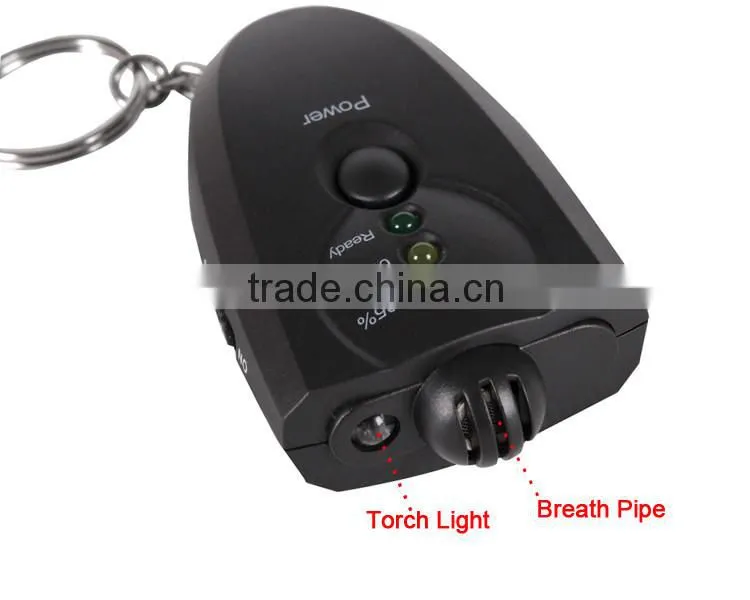 New Black LED Digital alcohol Breathalyzer tester with Flashlight