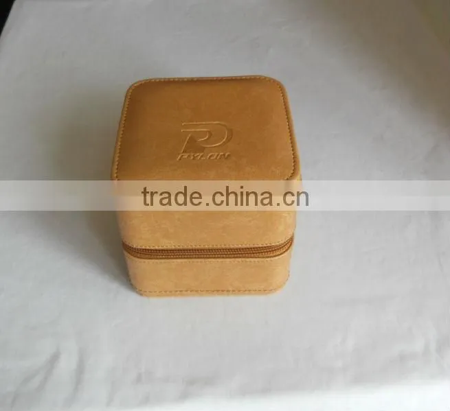 Custom make Zipper closure leather watch box