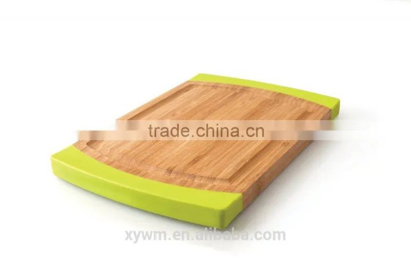 Rectangle Bamboo Cutting Chopping Board with silicone handle