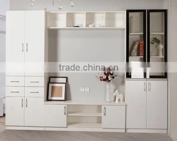 wood combination TV cabinet with wall cabinet and storage cabinet