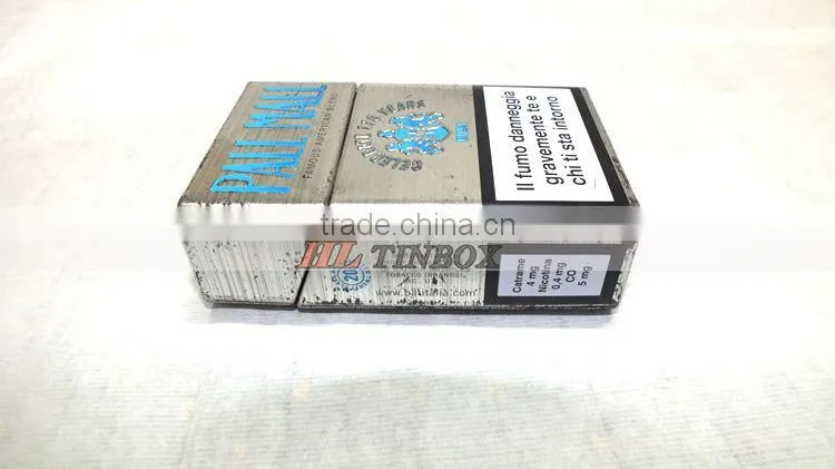 Cigarette Metal Tin Can Tin Box with Hinged Lid