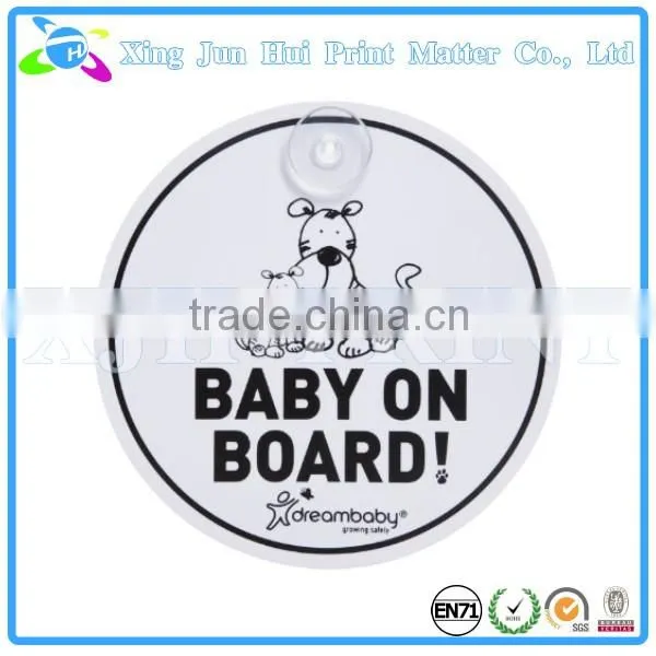 Plastic Sign Board With Printed Baby On Board Sign