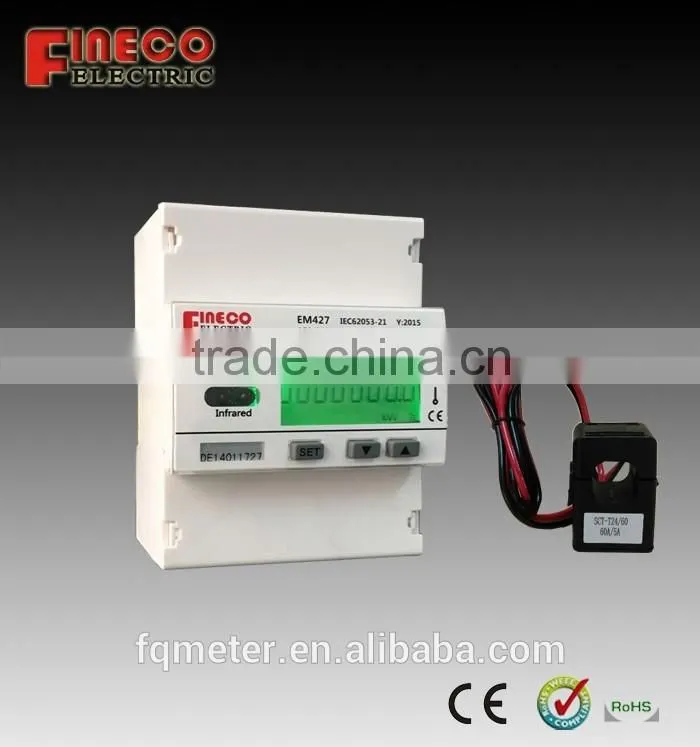 EM427 CT 120/240V 1.5(6)A ct operated two phase smart bi-directional modbus electric energy meter