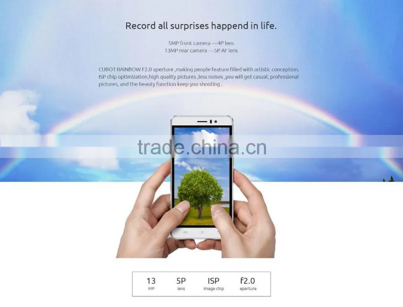 Cubot Rainbow 3G Smartphone Android 6.0 5.0 inch HD Screen MTK6580 Quad Core 1.3GHz 1GB RAM 16GB ROM Gravity Sensor