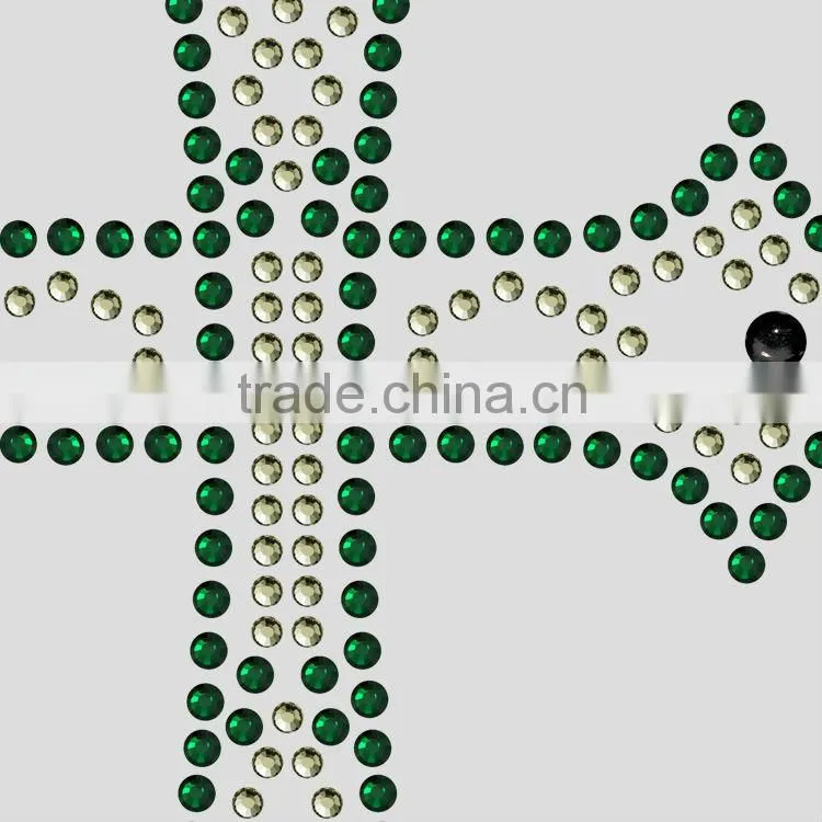 T14050021 Cool Cross Rhinestone Motif Hot Fix Motif Rhinestone
