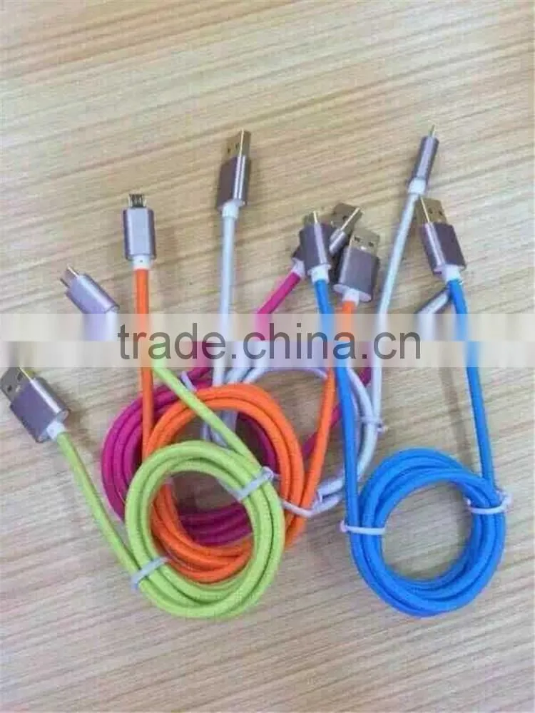 Pure color weaved USB Cable 104 copper lines Micro USB Cable Fast charge Micro USB Data Cable