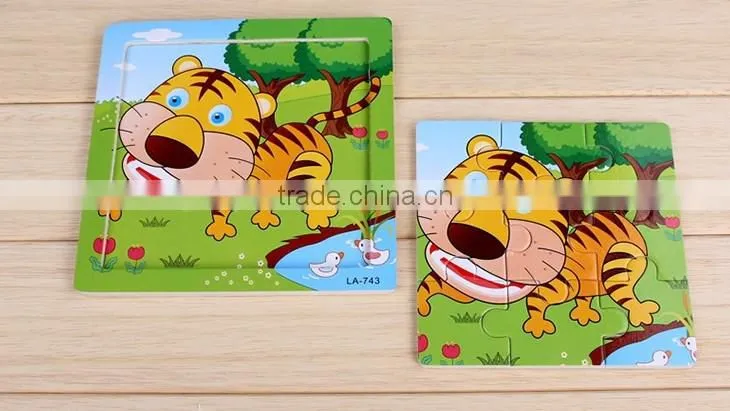 Wholesale 9 Pieces color Wooden Jigsaw Puzzle for children