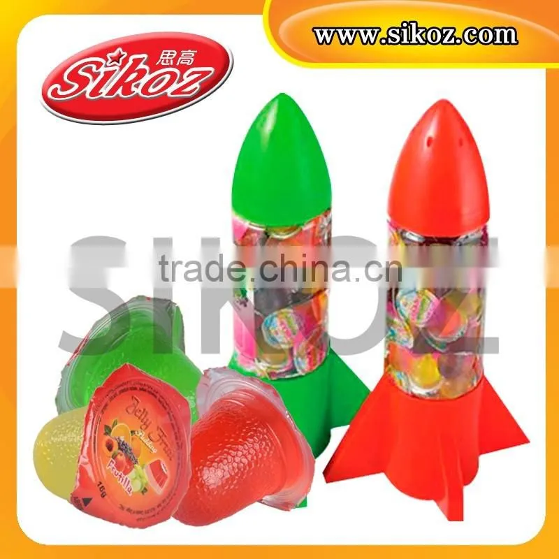 SK-V042 Assorted 16g mini fruit jelly cup rocket shape