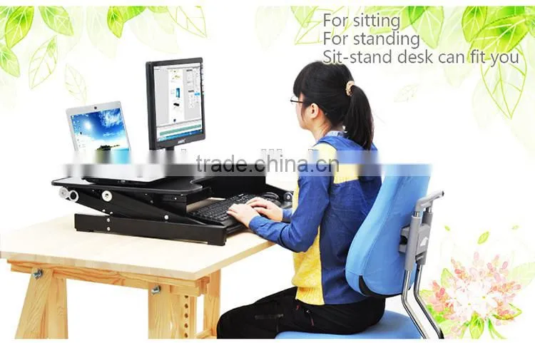 Portable folding easy to adjust new design laptop sit to stand desk
