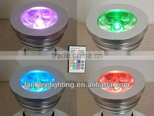 LED RGB 3W Lamp Spot Light Bulb+24 key IR Remote Controller s Remote Control Wireless Remote