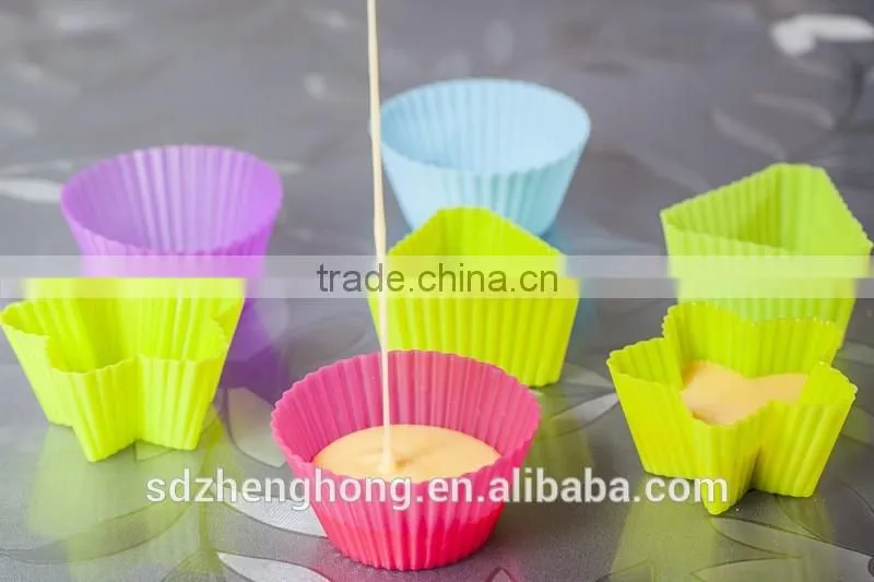 round cup shape DIY baking silicone cake cup liners cupcake mold