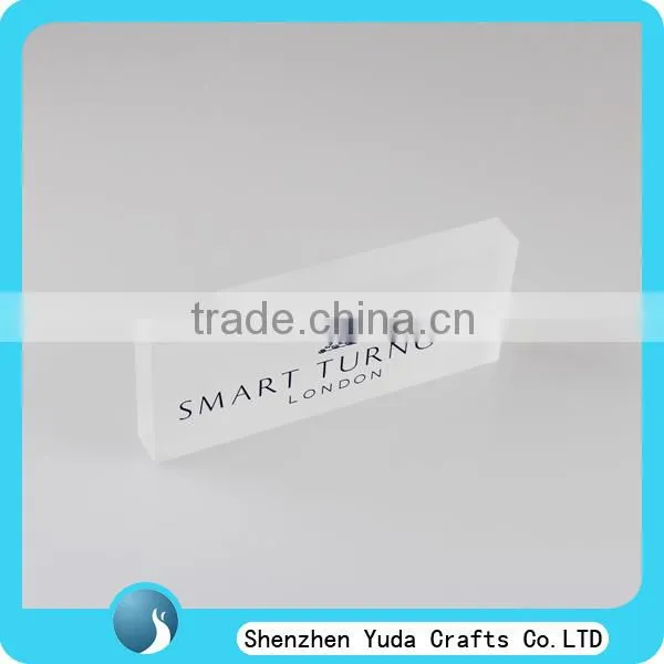 frosted triangle acrylic logo block,custom acrylic perspex name block