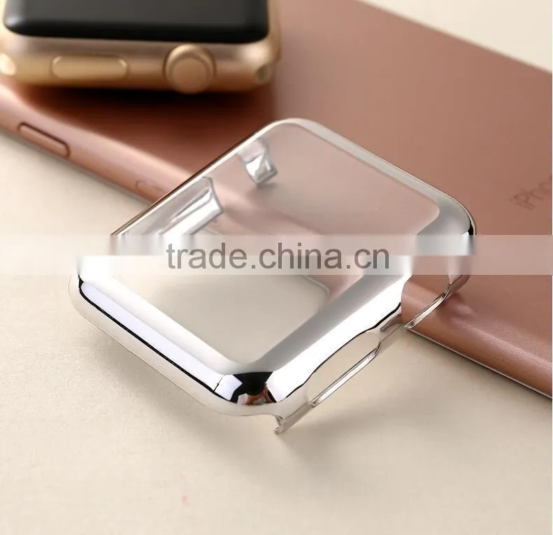 Electroplate Hard PC Case Cover With Protective Film For Apple Watch i Watch 38mm 42mm Shell Shockproof Frame Cover Shell