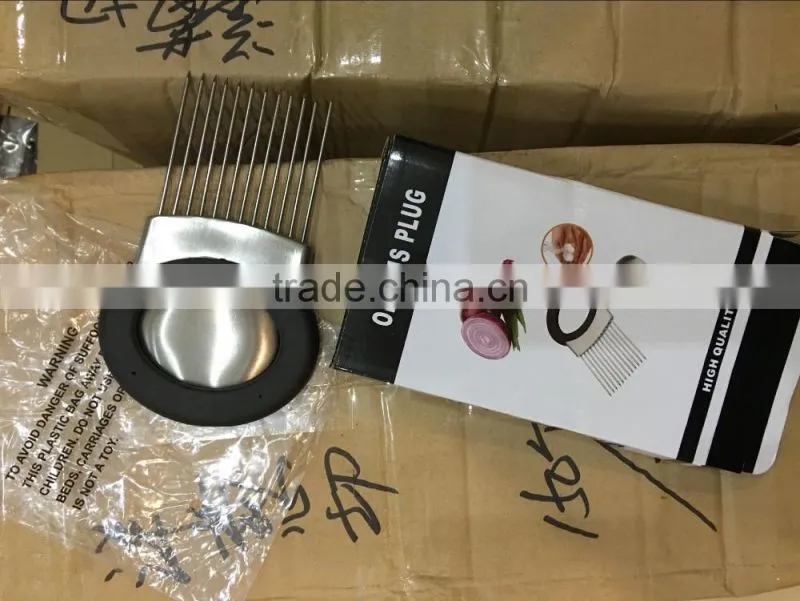 Stainless Steel Onion Holder with Odor Remover/wash Bowl, Onion Slicer