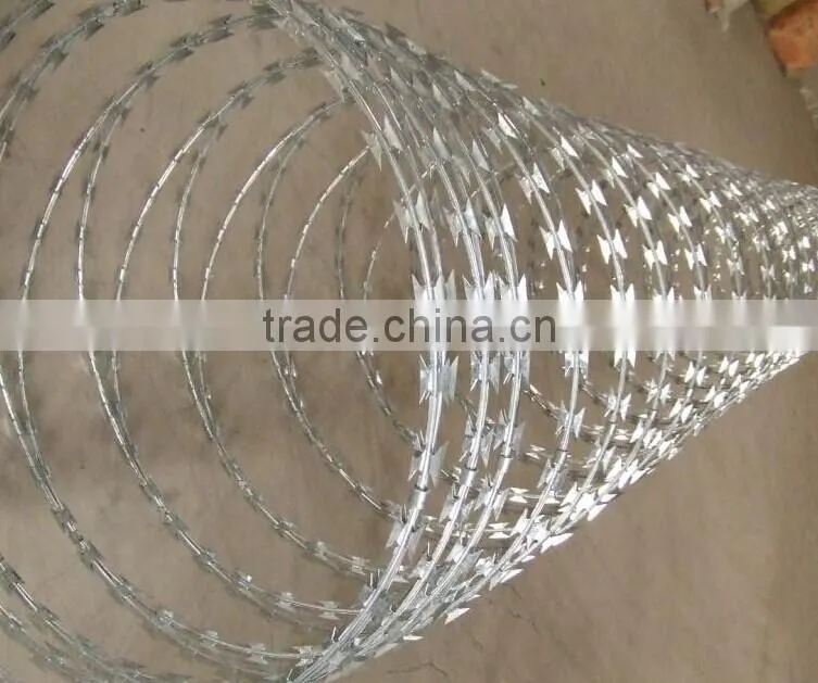 Crossed Coil BTO30 Razor Wire with plate thickness 0.5mm