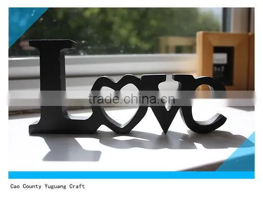 painted MDF Love letters black and red color wooden letter