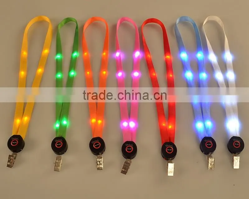 Cheap design your own flashing lumious lanyard