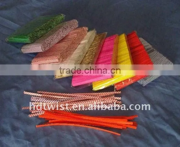 4" Paper twist ties /stripes