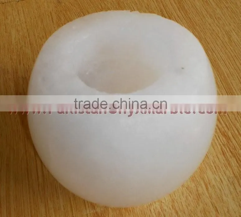 WHOLESALE CRAFTED WHITE SALT CANDLE HOLDERS